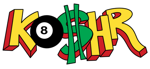 Colorful text with an '8' symbol on a white background